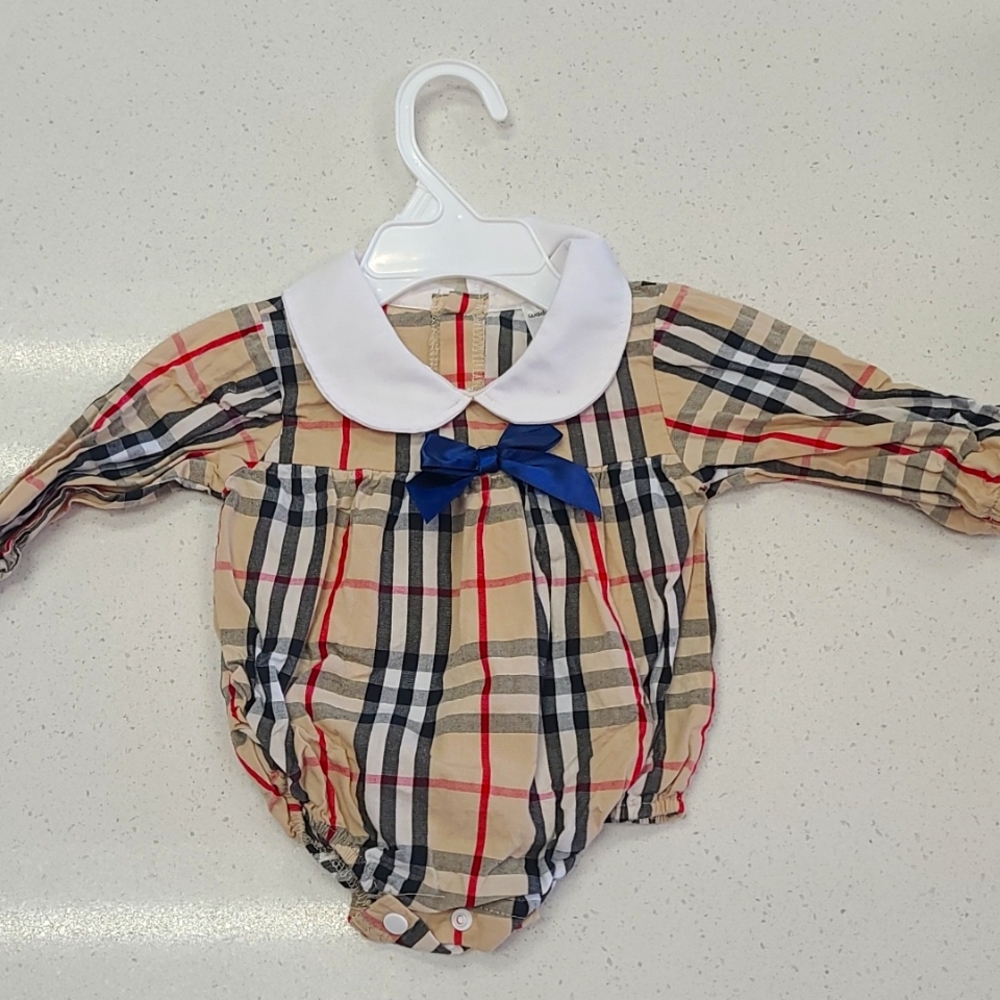 Adorable Plaid Fashion Onesie SZ 0-3 Month